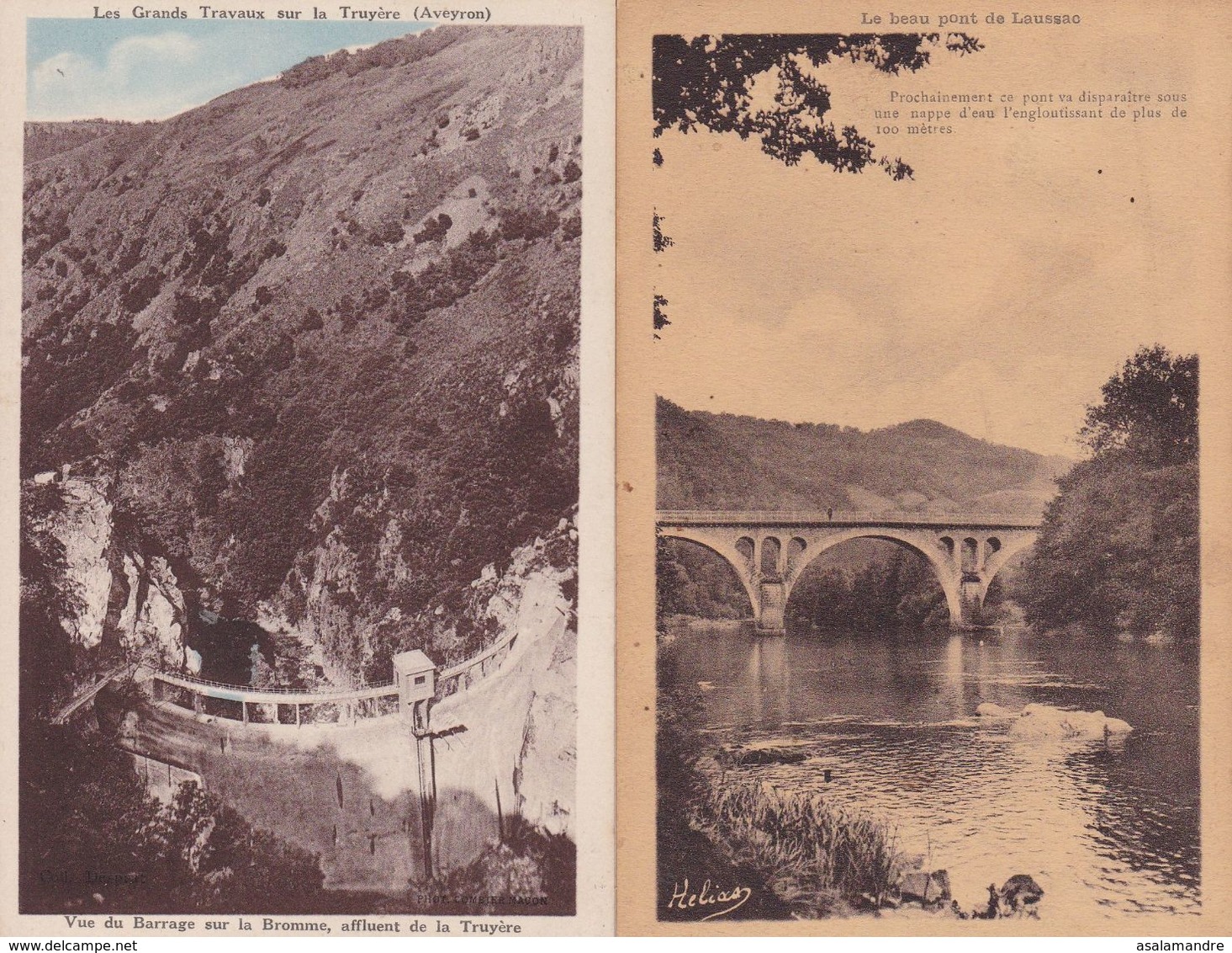 Cpa – AVEYRON – 7 Cartes Mur-de-Barrez ,Barrage + 6 Photos Usine De Bromat - Autres & Non Classés