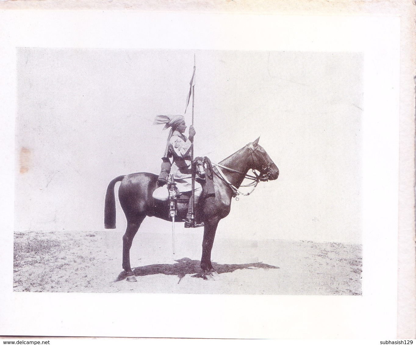 BRITISH INDIA : 1922 GREETINGS CARD : 20TH LANCERS, BRITISH INDIAN ARMY : PHOTO OF A SOLDIER RIDING ON HORSE - Documents