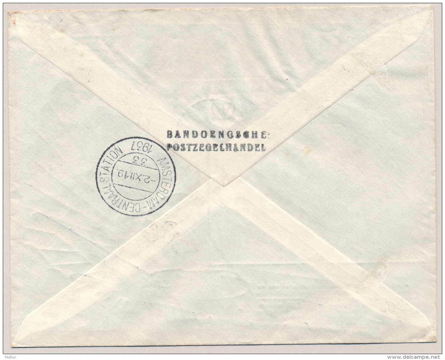 Nederlands Indië - 1937 - 500e Vlucht Van Bandoeng Naar Vught / Nederland - Nederlands-Indië