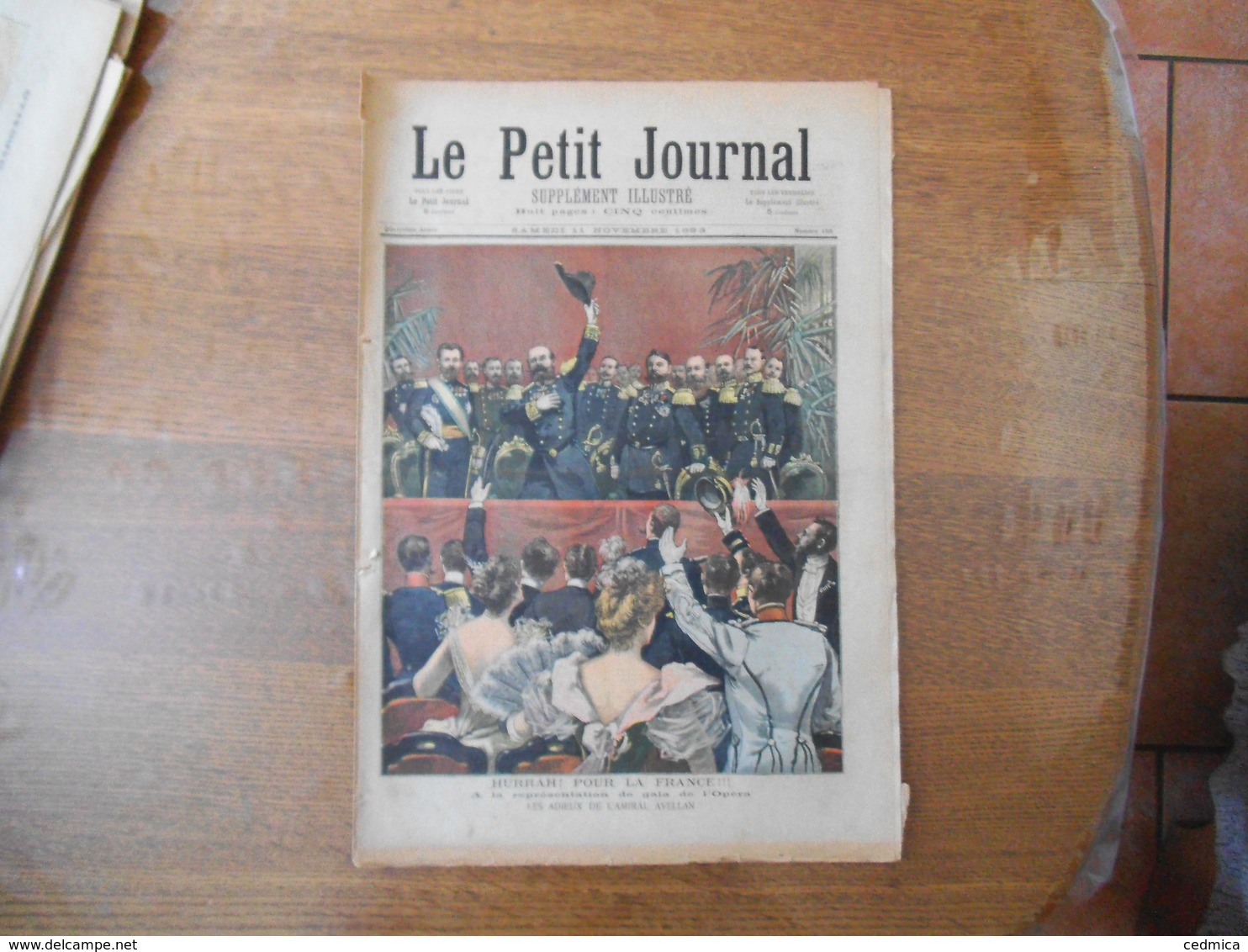 LE PETIT JOURNAL DU 11 NOVEMBRE 1893 LES ADIEUX DE L'AMIRAL AVELLAN HURRAH! POUR LA FRANCE,LE FEU D'ARTIFICE VU DE LA TO - 1850 - 1899