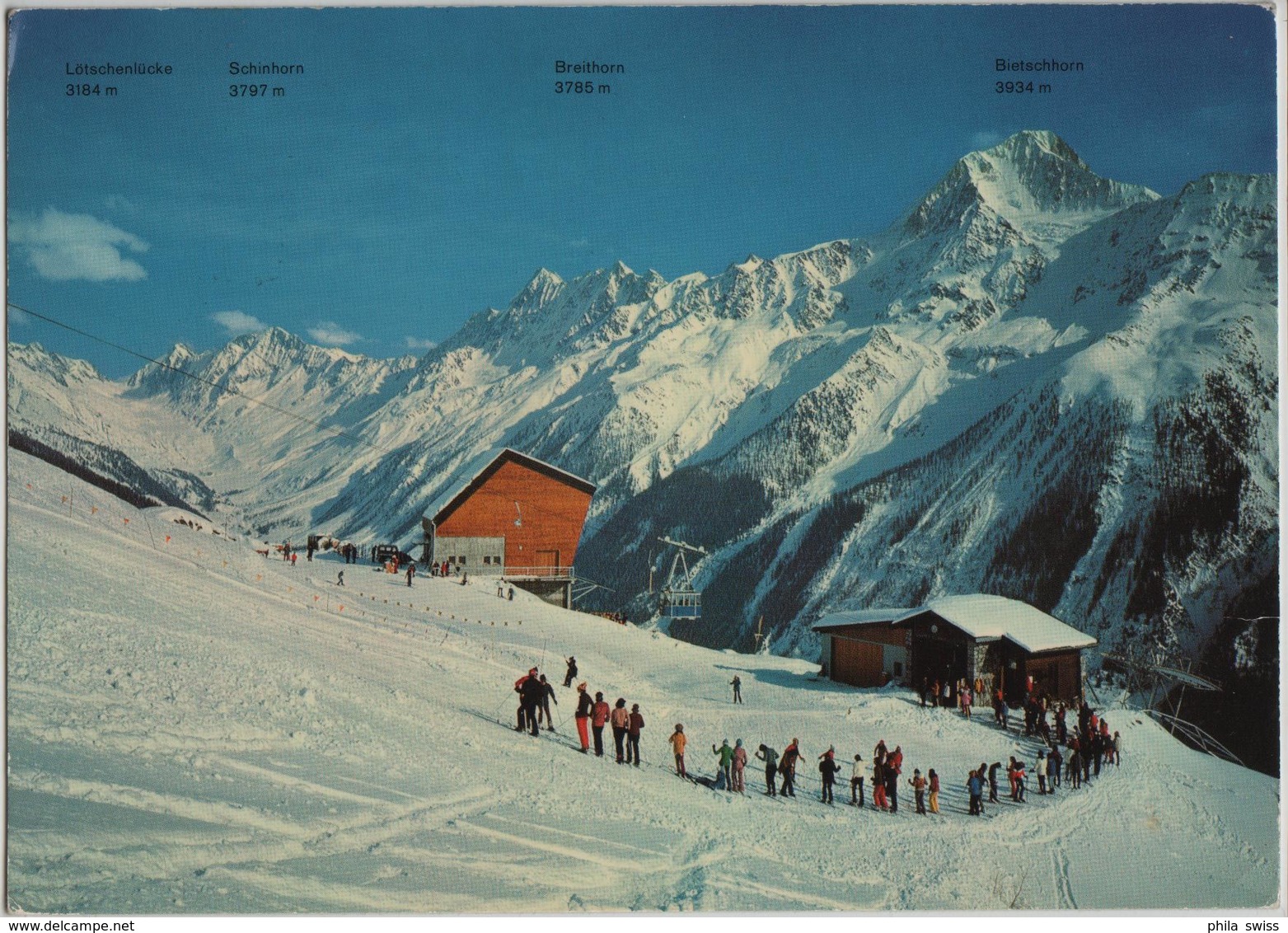 Wiler (Lötschental) Bergstation Luftseilbahn Wiler-Holz Mit Lötschenlücke Und Bietschhorn - Saint-Luc