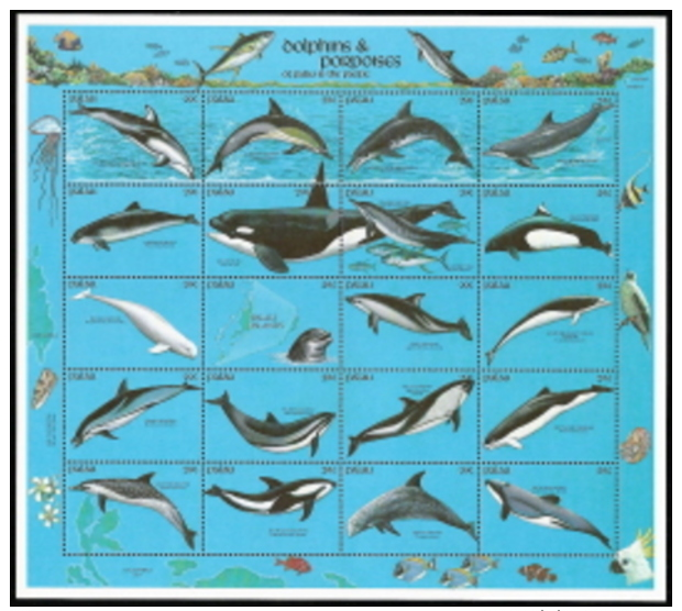 Palau,  Scott 2014 # 289,  Issued 1991,  Sheet Of 12,  MNH,  Cat $ 13.50,  Marine Life - Palau