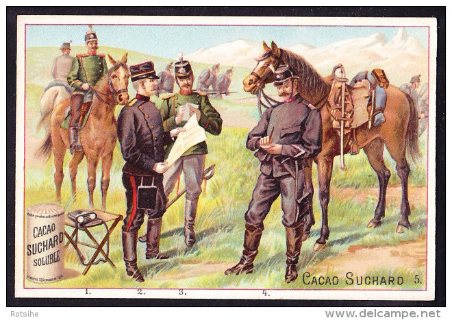 CHROMO Chocolat SUCHARD L'armée Suisse Schweizerisches Militair Uniformes Military Army  Artillerie Infanterie  Serie 76 - Suchard