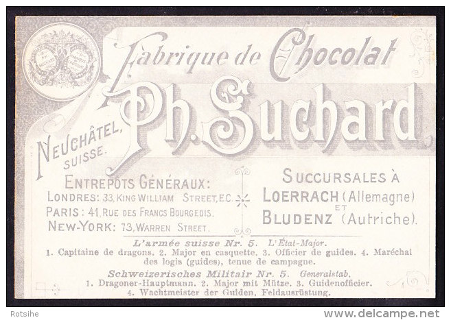CHROMO Chocolat SUCHARD L'armée Suisse Schweizerisches Militair Uniformes Military Army  Artillerie Infanterie  Serie 76 - Suchard