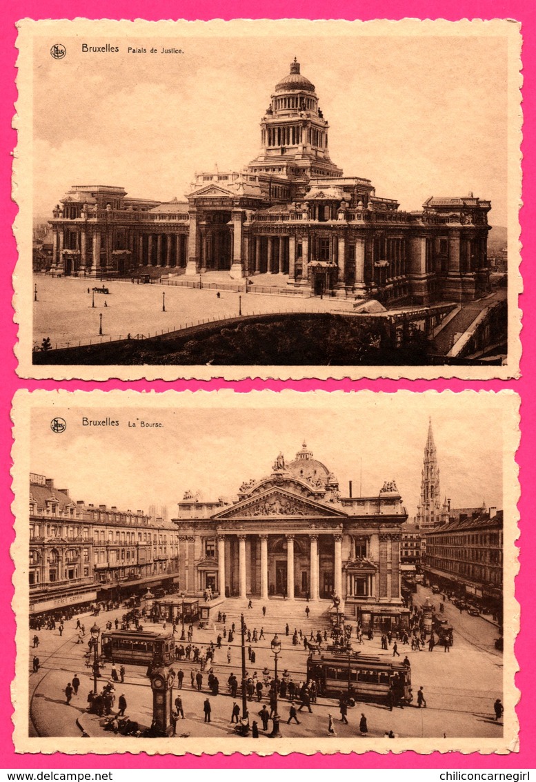 12 Cp Bruxelles - Eglise Ste Gudule - Hôtel De Ville - Colonne - Grand'Place - Jardin - Tramway - Animée - NELS - THILL - Loten, Series, Verzamelingen