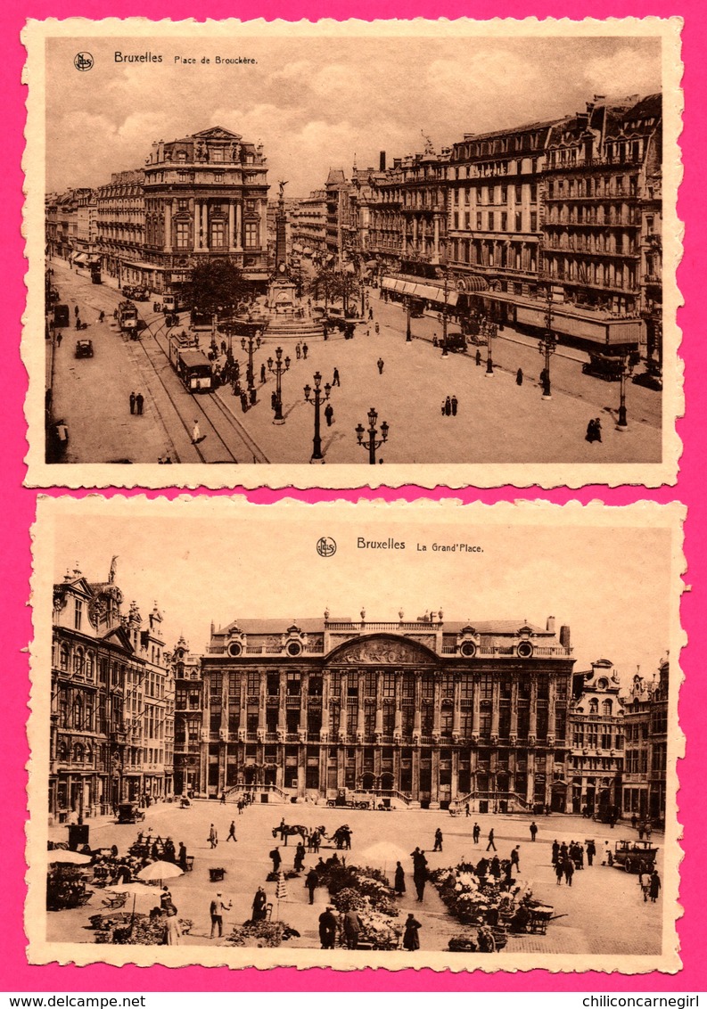 12 Cp Bruxelles - Eglise Ste Gudule - Hôtel De Ville - Colonne - Grand'Place - Jardin - Tramway - Animée - NELS - THILL - Lots, Séries, Collections