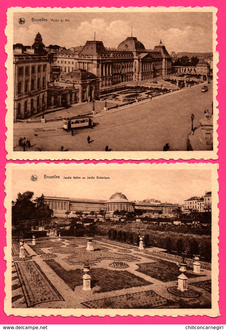 12 Cp Bruxelles - Eglise Ste Gudule - Hôtel De Ville - Colonne - Grand'Place - Jardin - Tramway - Animée - NELS - THILL - Lotti, Serie, Collezioni