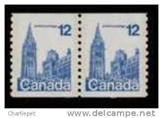 Canada Scott # 729 Coil Pair MNH House Of Parliament - Roulettes