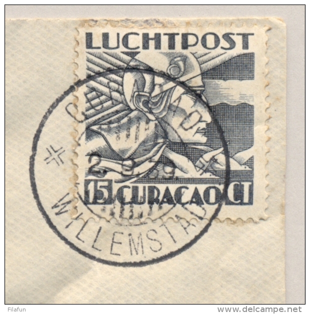 Curacao - 1939 - 15c Luchtpost Als Enkelfrankering Op 1e KLM Vlucht Van Willemstad Naar Paramaribo - Curaçao, Nederlandse Antillen, Aruba