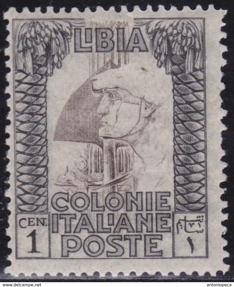 COLONIE ITALIANE LIBIA 1921 Pittorica 1c Dent.14 Filigrana Corona Gomma Integra, MNH** - Libya