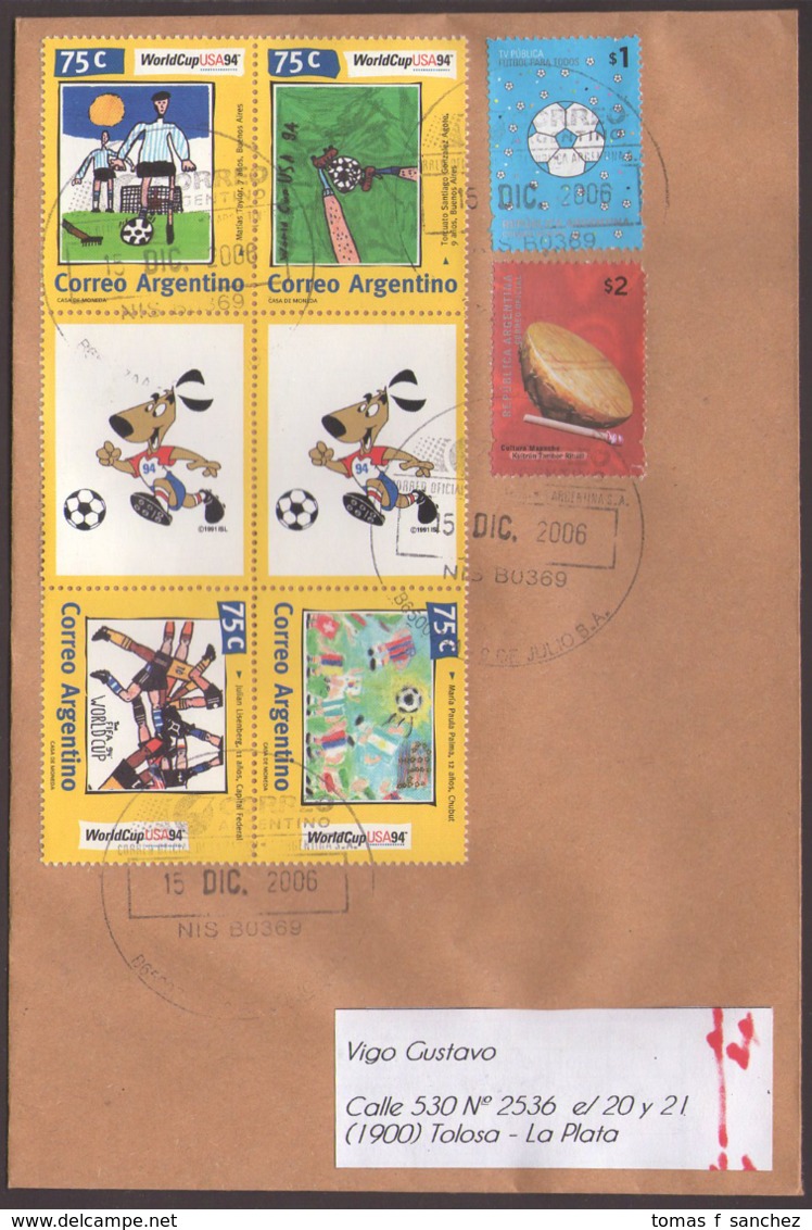 Argentina - Lettre - Coupe Du Monde 1994 - Football - Briefe U. Dokumente