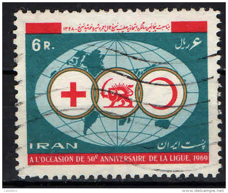 IRAN - 1969 - LEGA DELLE SOCIETA' DELLA CROCE ROSSA INTERNAZIONALE - USATO - Irán