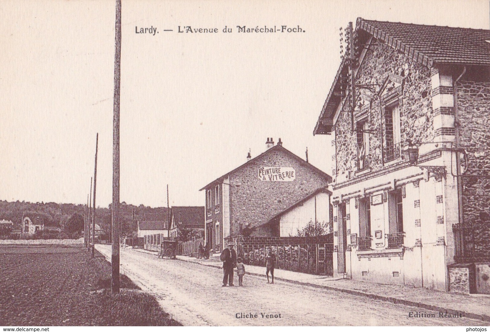Carte Postale  : Lardy (91) L'Avenue Du Maréchal Foch      Cliché Venot   Ed Réault     Peinture Vitrerie - Lardy