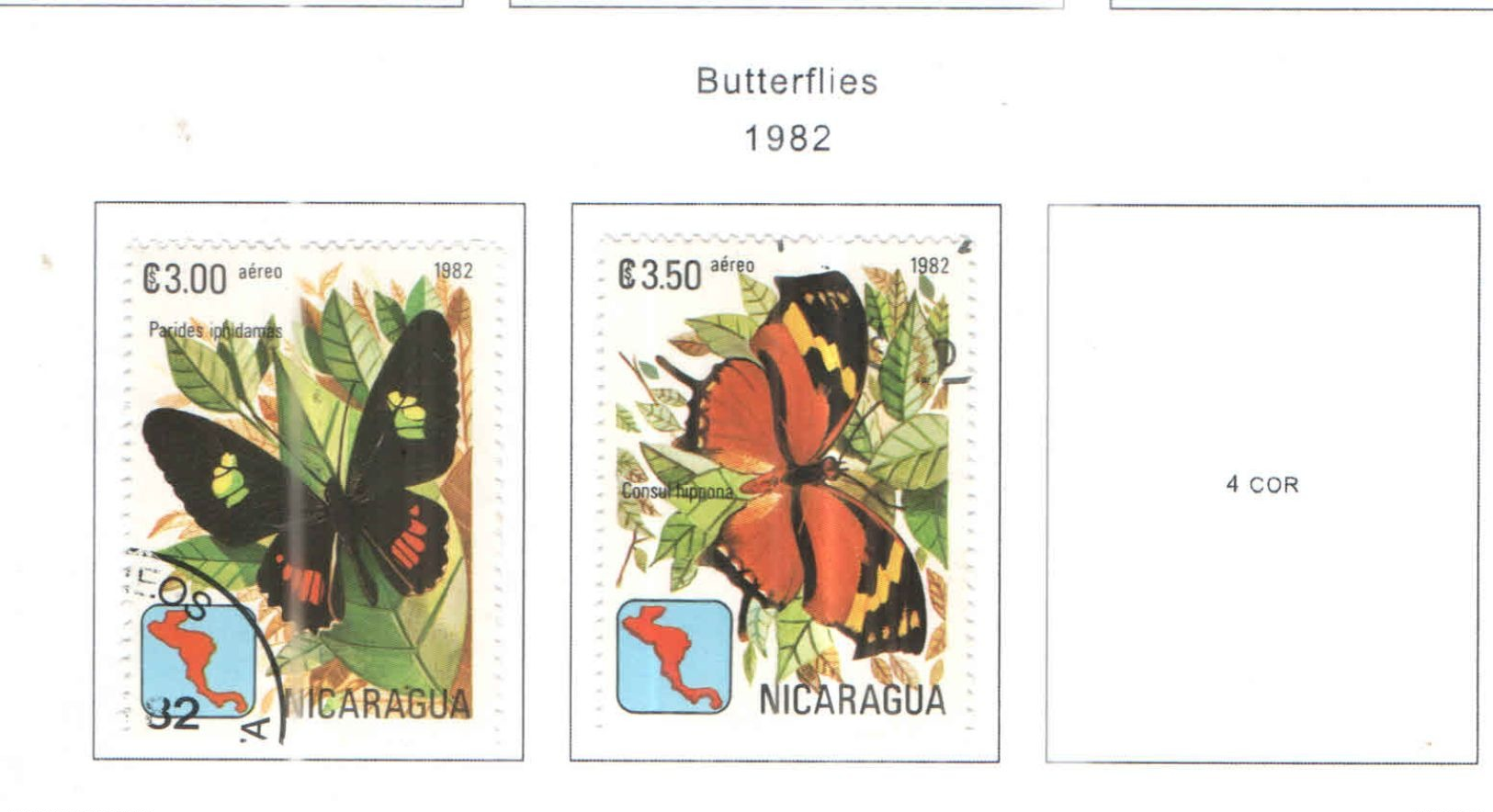 Nicaragua 1982 PA Farfalle Scott.C1000+1001+ Used - Nicaragua