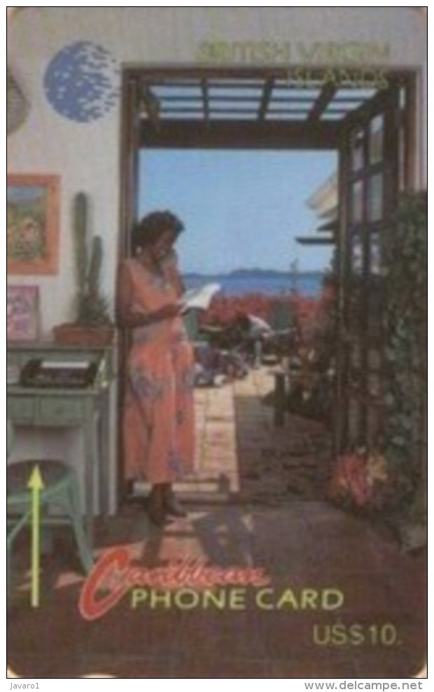 BVI : 016B EC$10 Woman On Telephone Spani USED - Virgin Islands