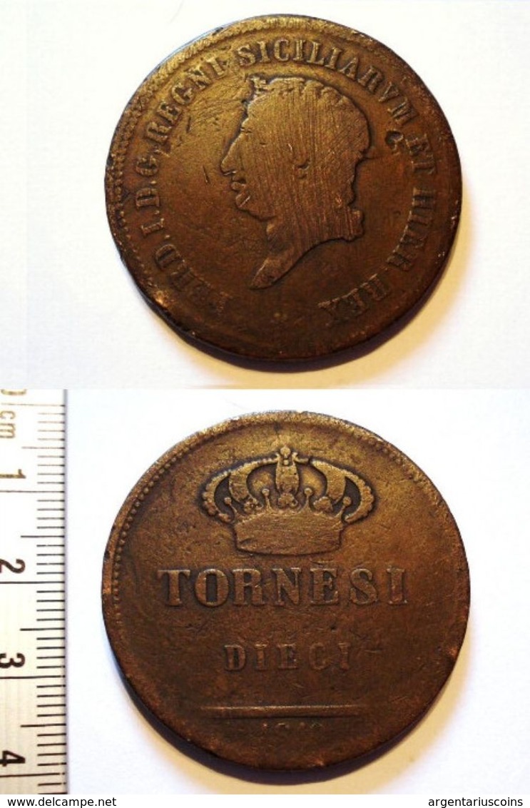 ITALIE. 2 X 10 DIECI TORNESI 1819, 1825. NAPLES. NAPOLI. ITALY. - Autres & Non Classés