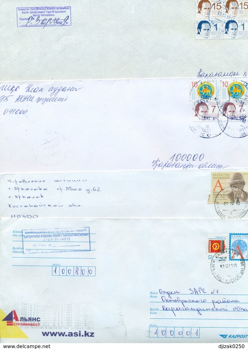 Kazakhstan.Four Envelopes Past The Mail. - Kazakhstan