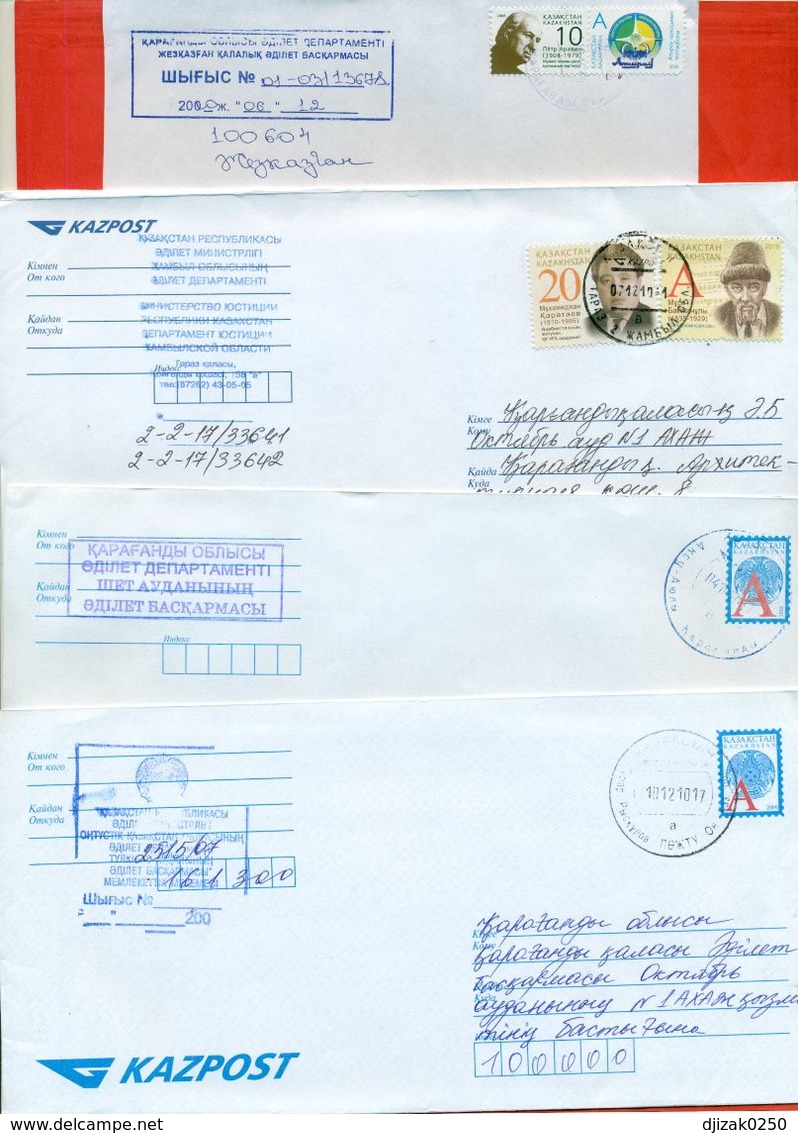 Kazakhstan.Four Envelopes Past The Mail. - Kazakhstan