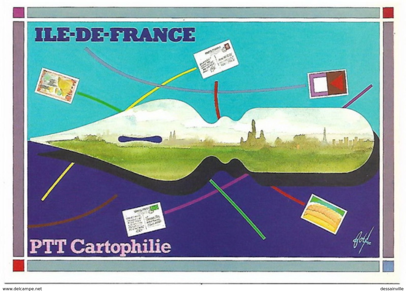 Illustrateur FORE - PTT CARTOPHILIE 1992 ÎLE DE FRANCE - Fore