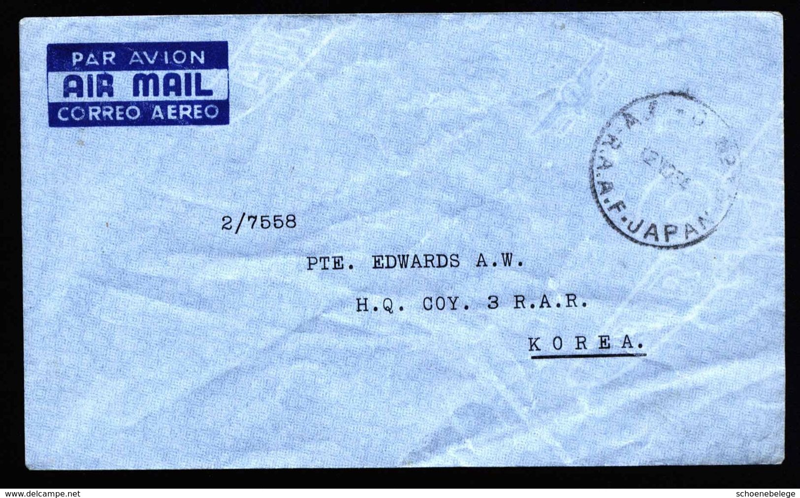 A5151) Australia Fieldpost From Japan R.A.A.F. To Korea 1945 - Dienstmarken