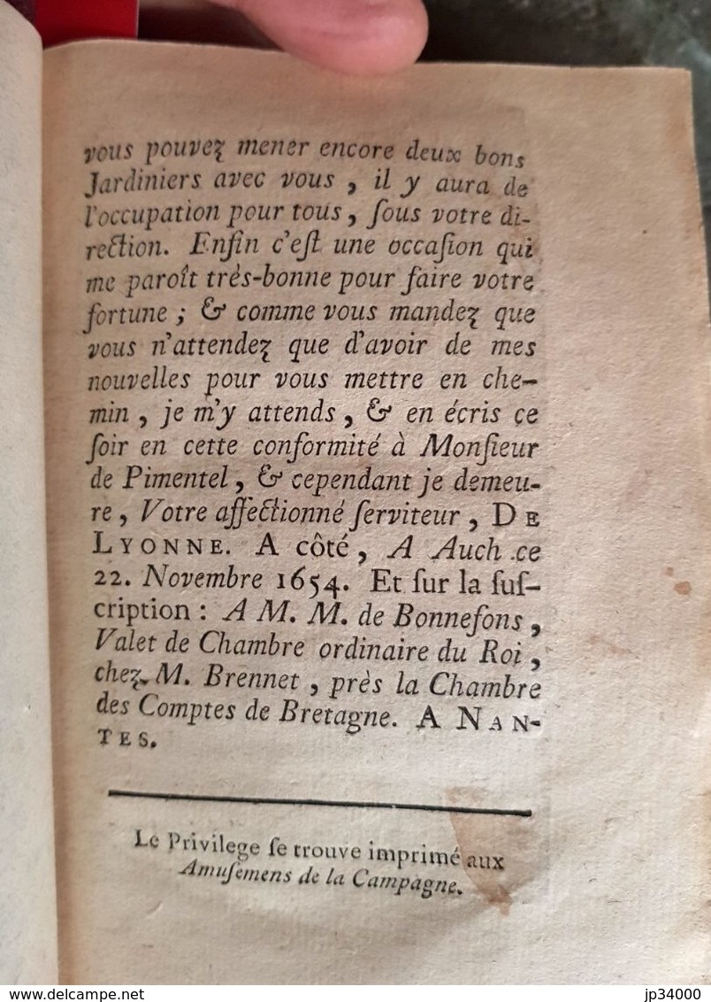 De BONNEFONS Nicolas:  LE JARDINIER FRANCOIS. Edition De 1654. (voir Les Scans) - Jusque 1700