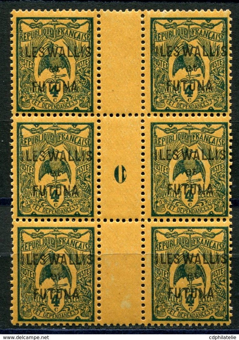 WALLIS ET FUTUNA N°3 ** / * EN BLOC DE 6 AVEC MILLESIME 0  (1920) - Unused Stamps