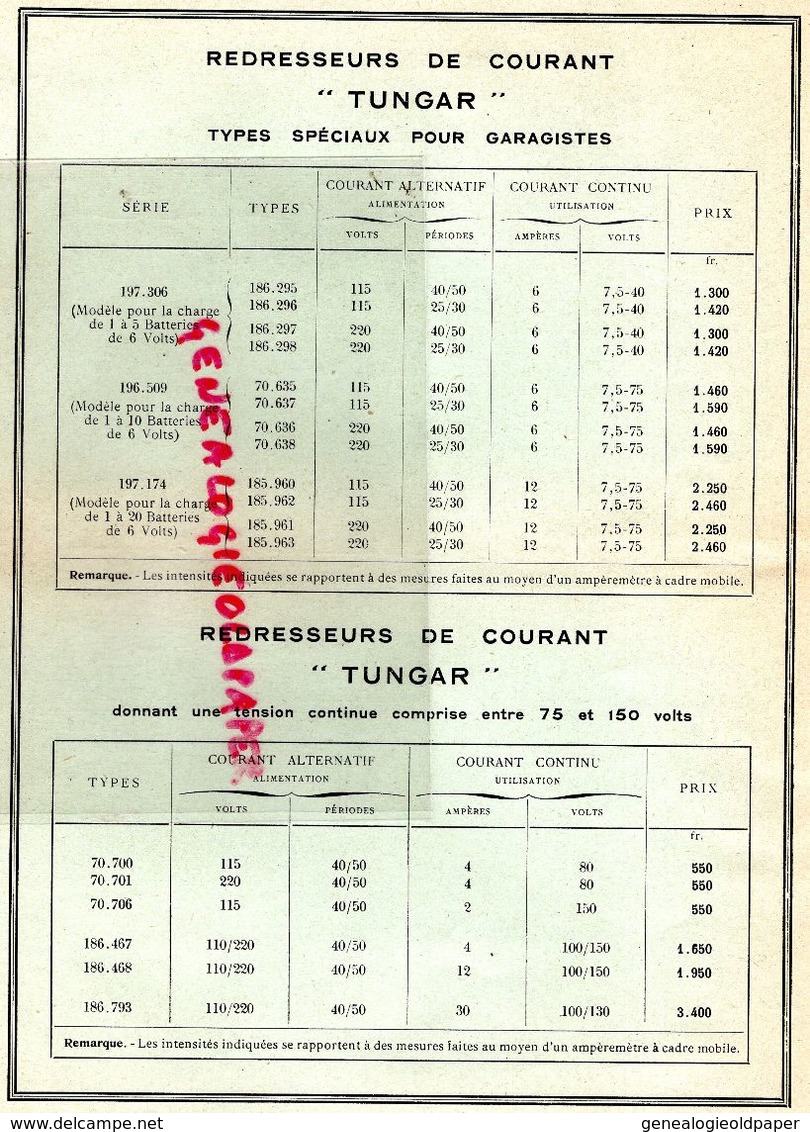 75- PARIS- CATALOGUE THOMSON HOUSTON-TELEPHONIE-TELEGRAPHE-TSF-RADIO-TUNGAR-254 RUE VAUGIRARD-1924-ELECTRICITE-TELEPHONE - Elektriciteit En Gas