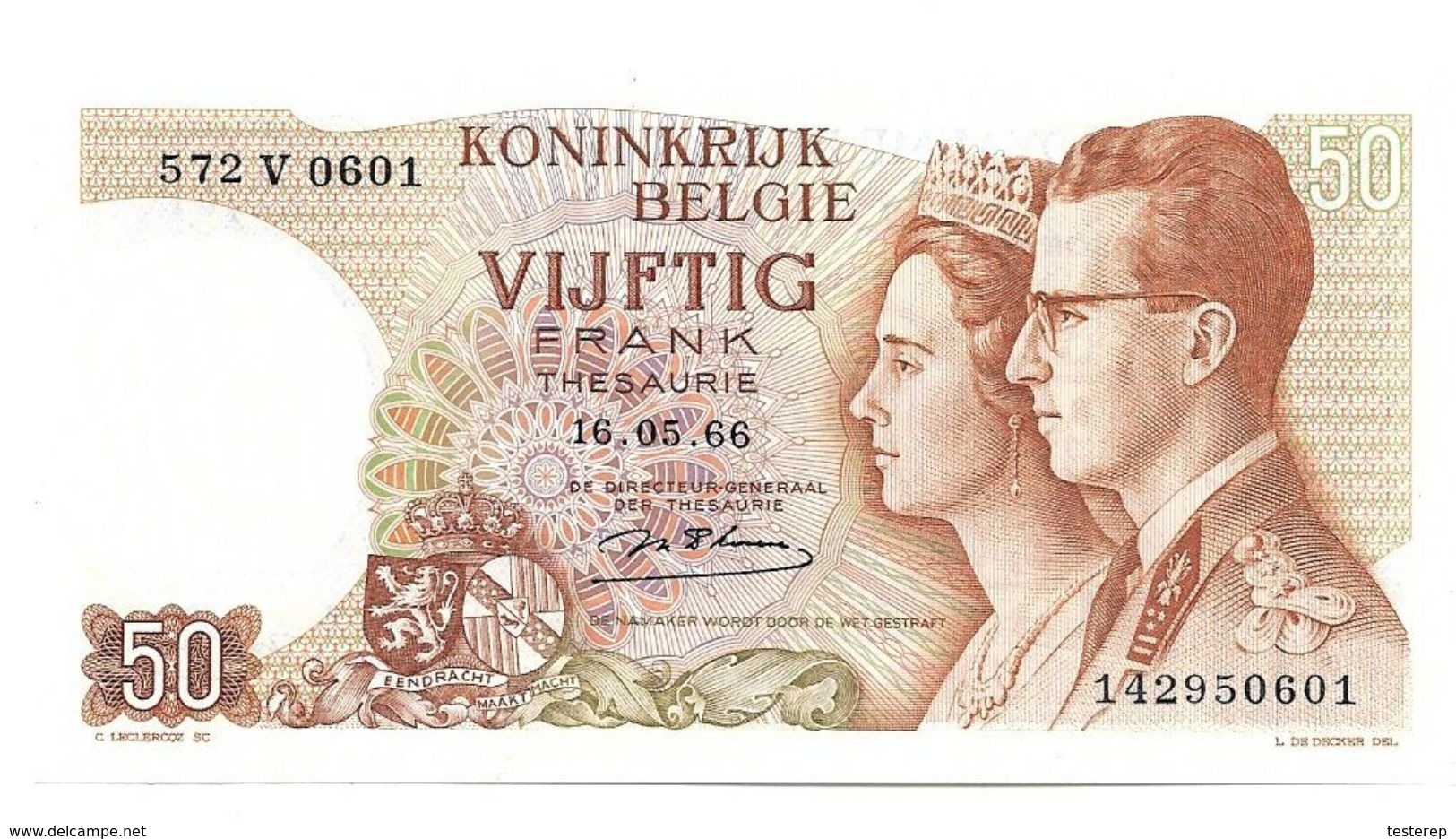 50 FR.  16.05.1966    UNC./FDC   N° 572 V 0601 - 50 Franchi