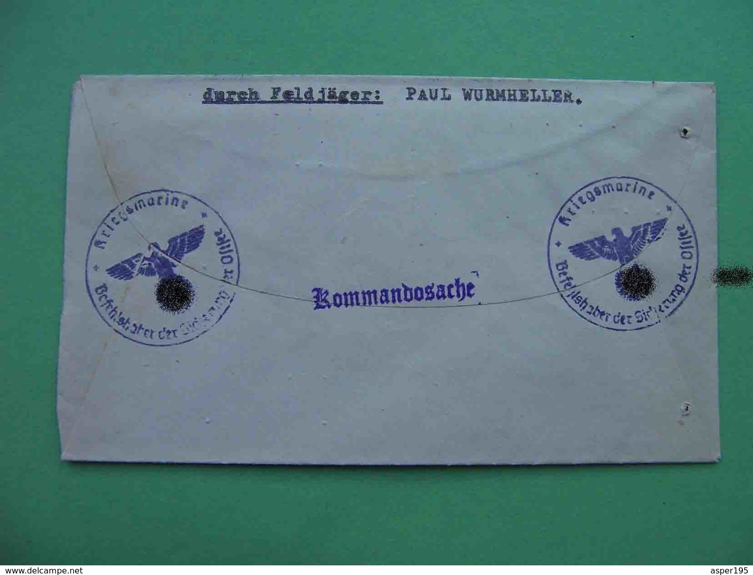 GERMANY 1944 Navy. Schwerer Kreuzer ADMIRAL SCHEER. Cover From Ship. Kriegsmarine Feldpost. Heavy Cruiser Admiral Scheer - Briefe U. Dokumente