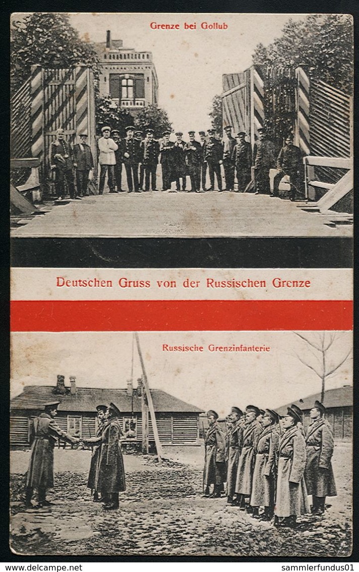 AK/CP Gollub  Golub  Dobrzyn  Grenze     Gel/circ.  1917  Erhaltung/Cond.  2-   Nr. 00264 - Westpreussen