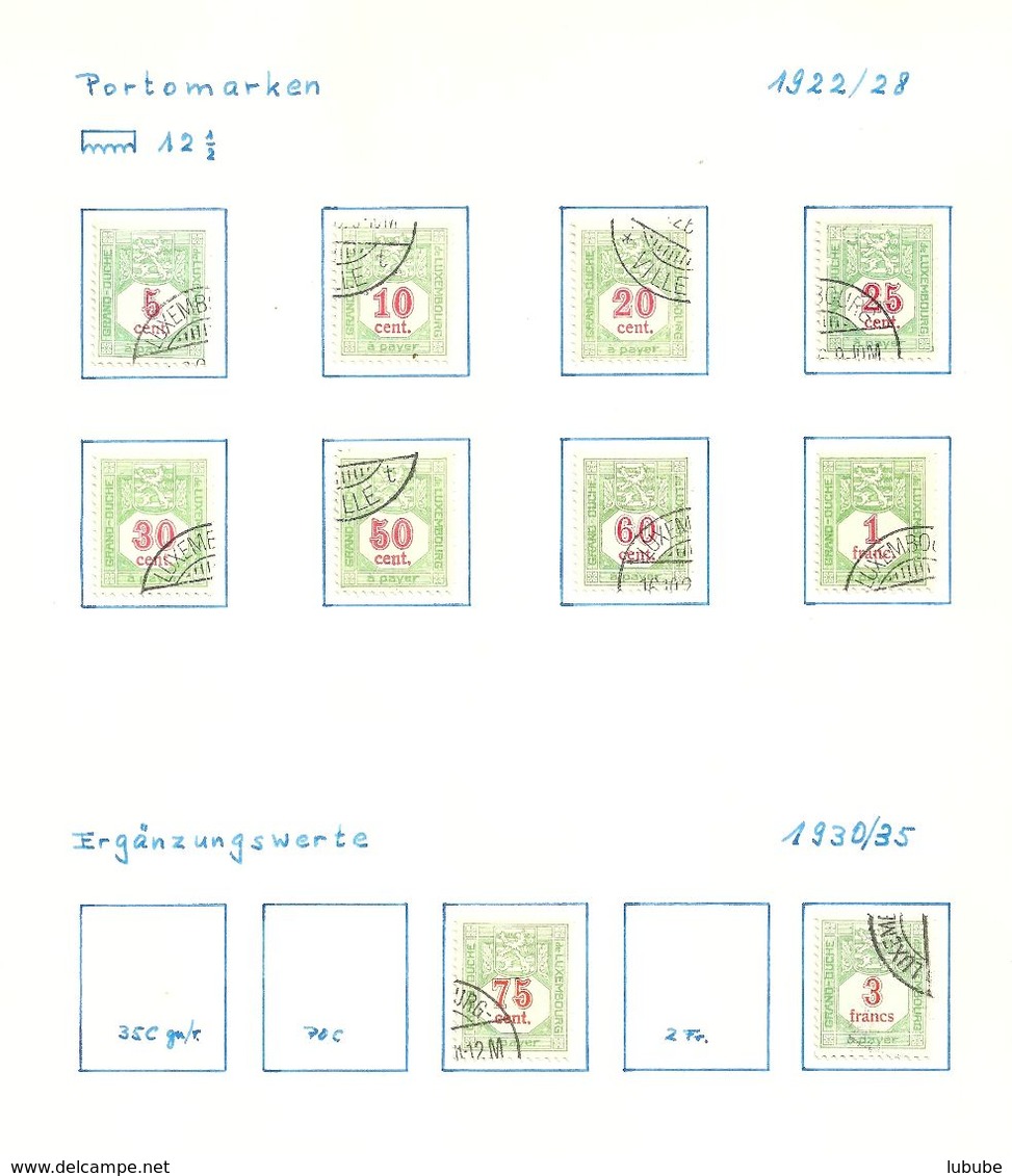 Teilserie  "Portomarken"          1922 - 35 - Postage Due