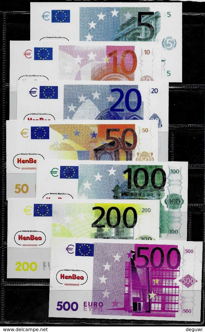 "HenBea" School Money Set, 5 - 500 Euro,  POLYMER, Edukativ-Geld, Training, 138 X 72 Mm, RRRRR, UNC, Serie 6 - Sonstige & Ohne Zuordnung