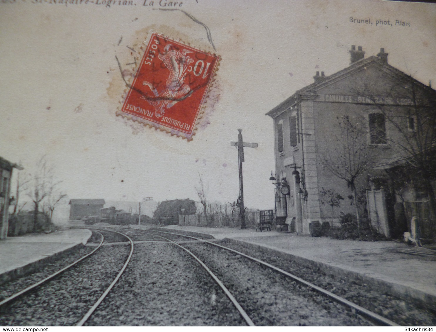 CPA 30 Gard  Canaules Saint Nazaire Logrian La Gare Taches Sinon TBE - Autres & Non Classés