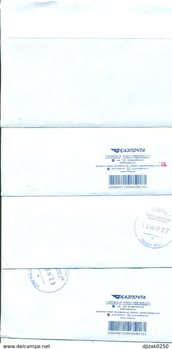 Kazakhstan.Four Envelopes Past The Mail. One Envelope Registered. - Kazakhstan