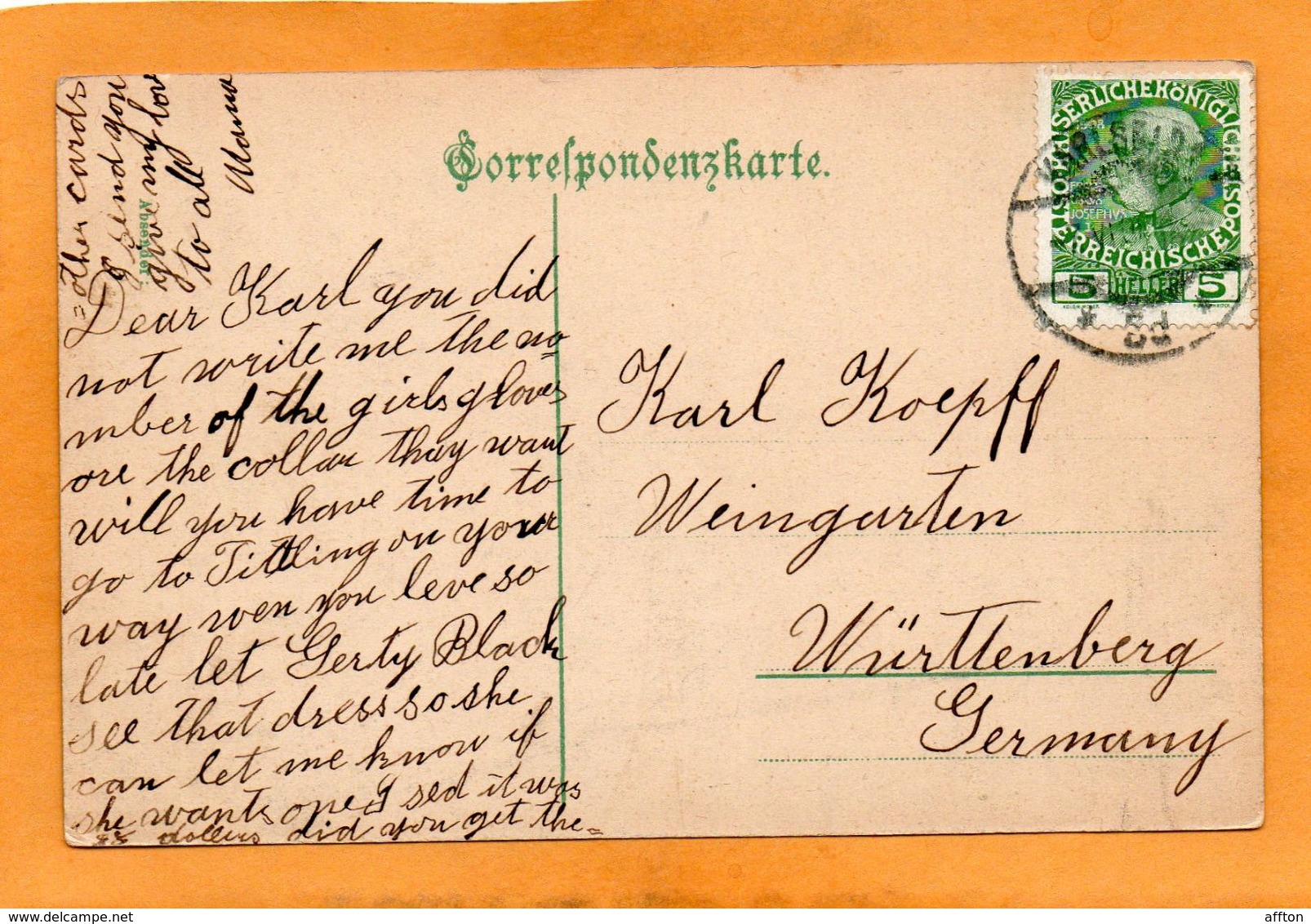 Karlsbad 1905 Postcard - Czech Republic