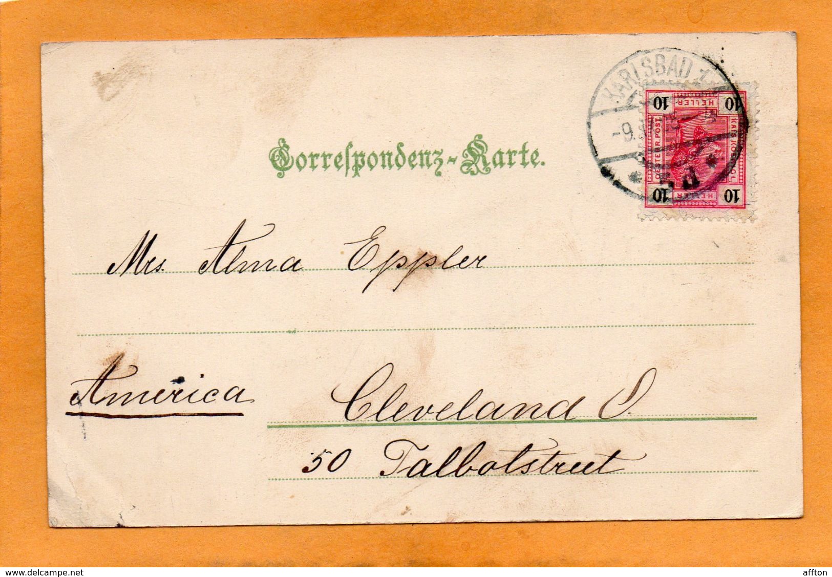 Karlsbad 1900 Postcard - Czech Republic