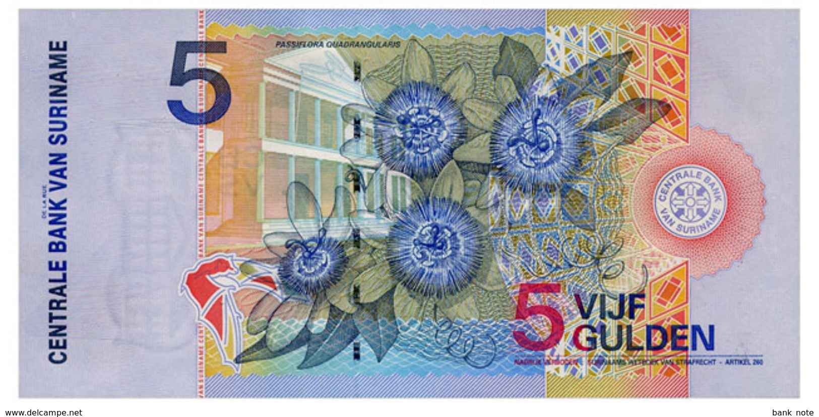 SURINAME 5 GULDEN 2000 Pick 146 Unc - Surinam