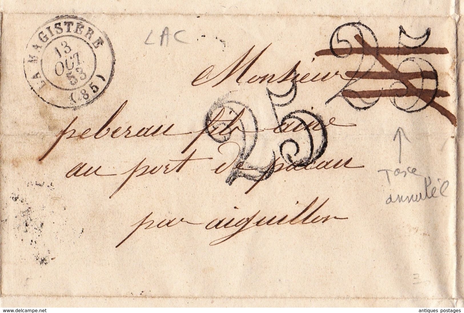Lettre Avec Correspondance Lamagistère La Magistère 1847 Tarn Et Garonne Agen Damazan - 1801-1848: Voorlopers XIX