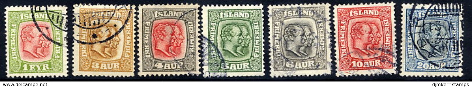 ICELAND 1915 Definitive With Crosses Watermark, Used.  Michel 76-82 - Oblitérés