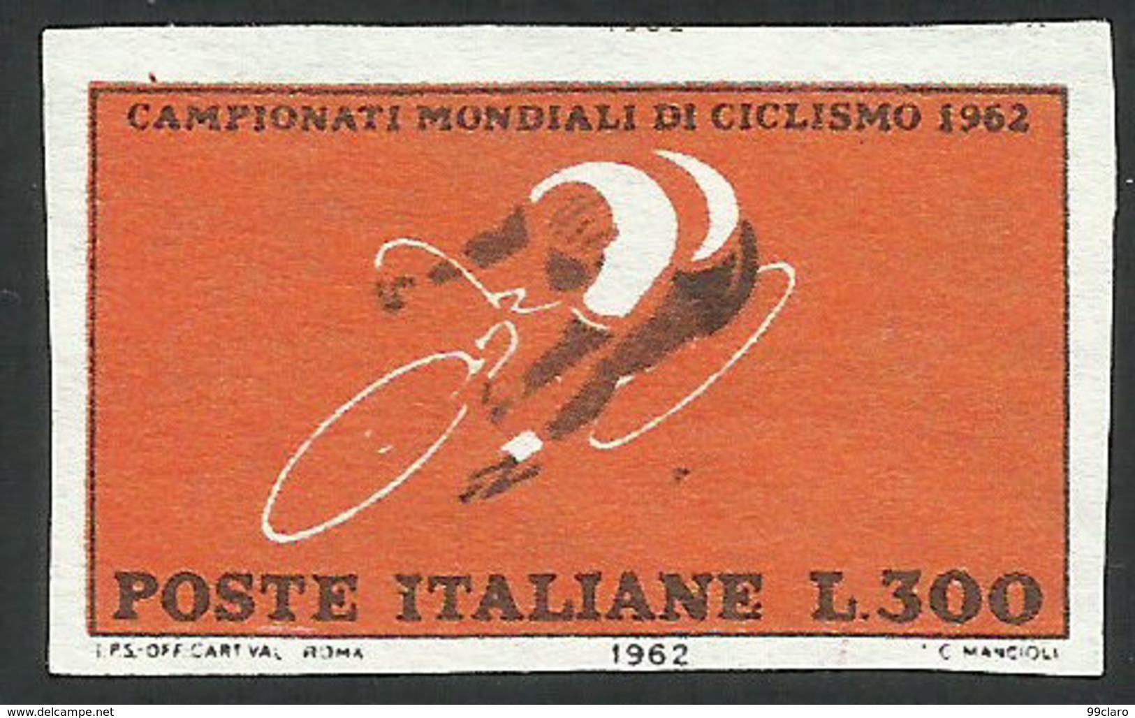 ITALIA 1962 CAMPIONATO MONDIALE CICLISMO NON DENTELLATO NO GOMMA - Radsport