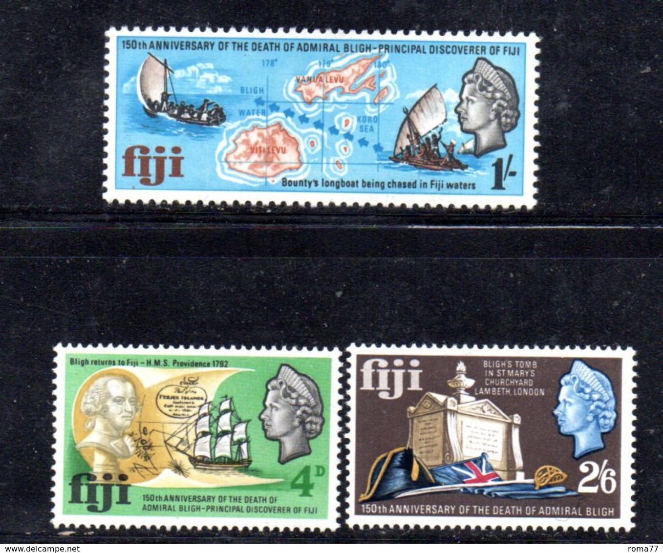 W680 - FIJI 1967 , La Serie Yvert N. 212/214  *  Bligh - Fiji (...-1970)