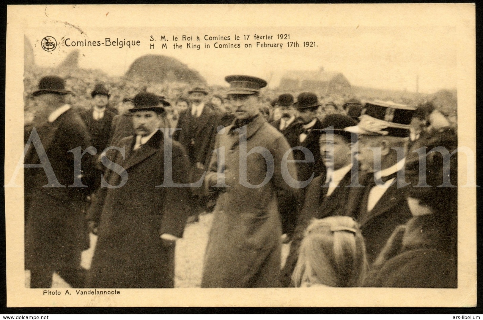 Postcard / ROYALTY / Belgique / Roi Albert I / Koning Albert I / Oostende / Comines / 1921 / Used - Autres & Non Classés