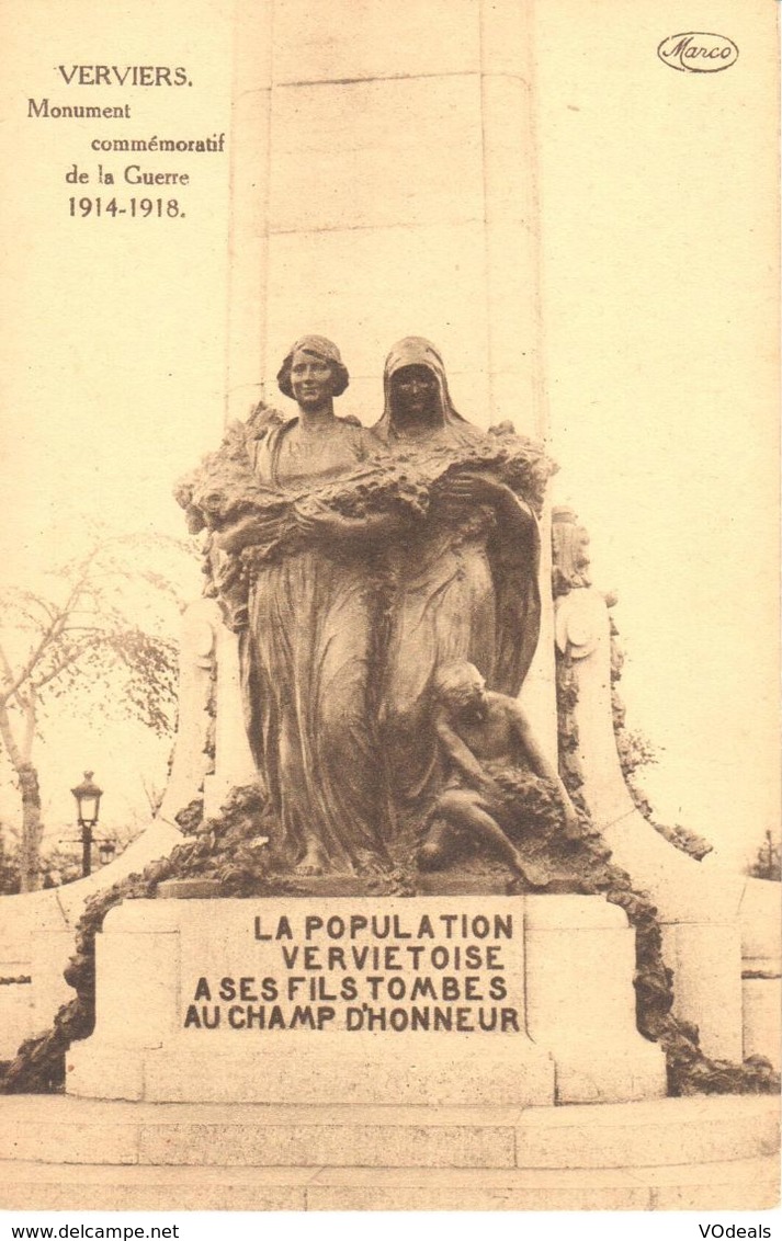 Verviers - CPA - Monument Commémoratif De La Guerre 1914-1918 - Verviers