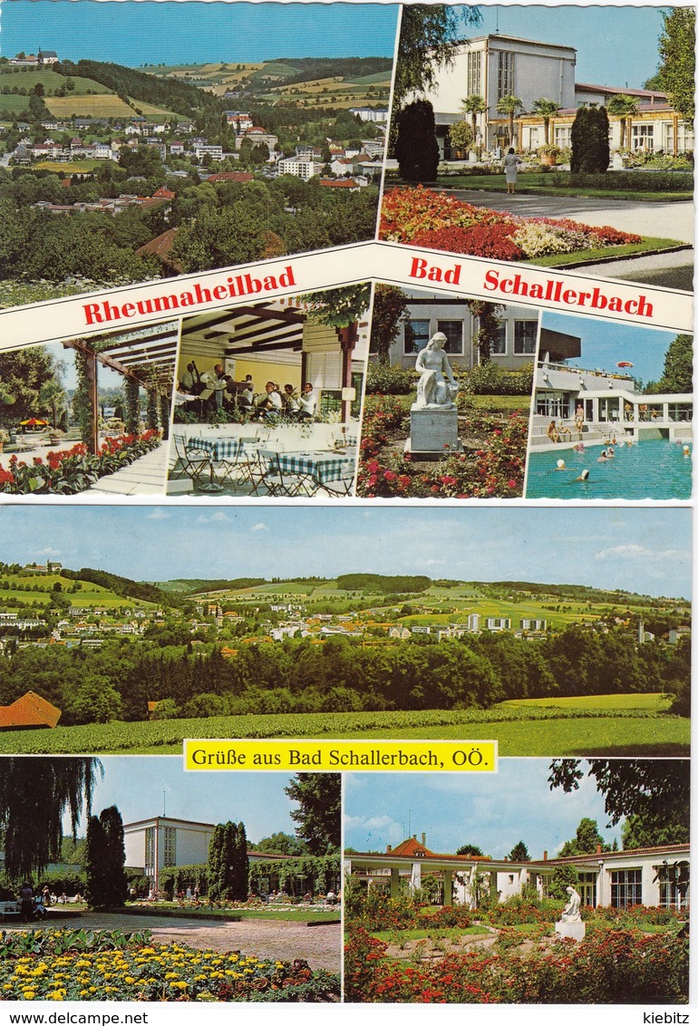 OÖ - Bad Schallerbach - 2 Mehrbildkarten Gel. 1976 Und 1987 - Bad Schallerbach
