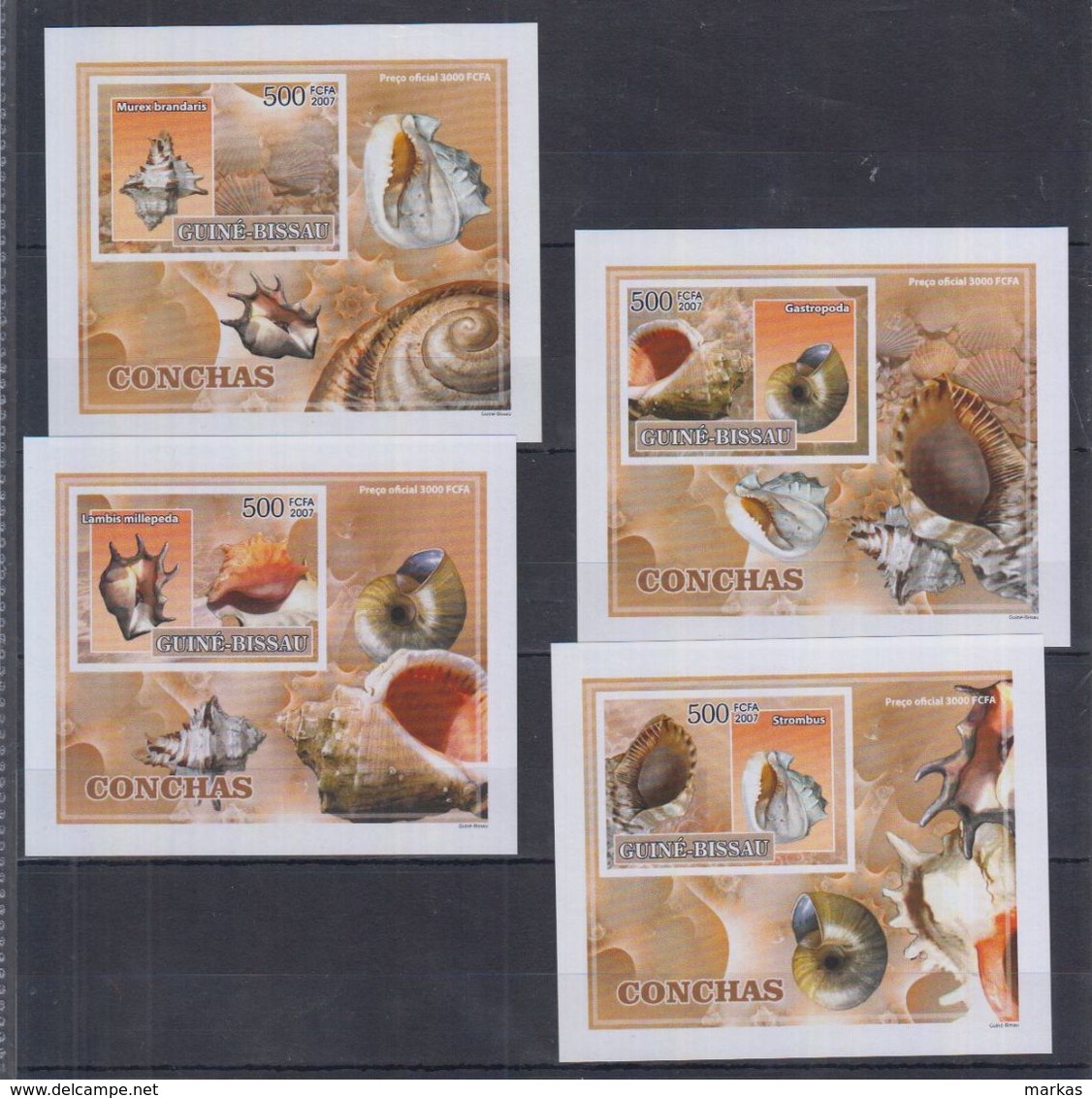 A62. MNH Guine-Bissau Nature Shells Imperf - Coquillages