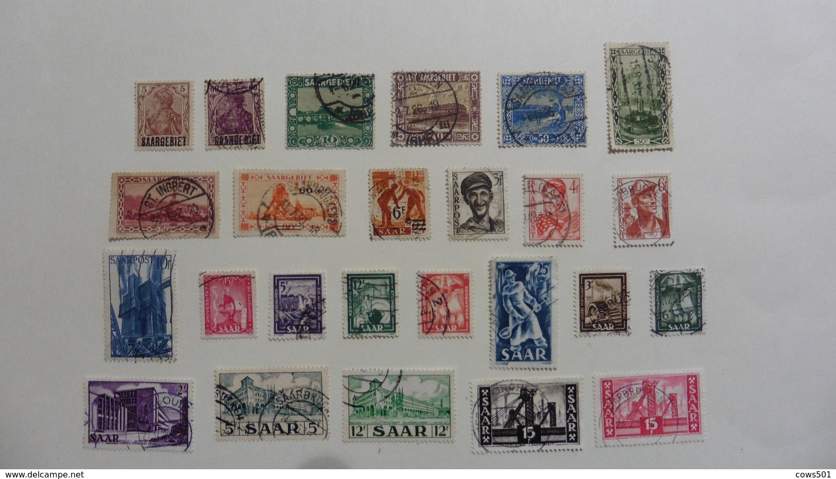 Sarre : 25 Timbres Oblitérés - Collections, Lots & Séries