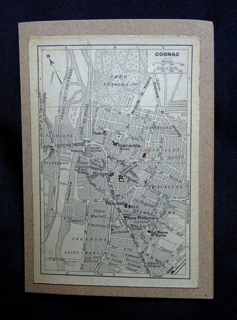 Plan Ancien De La Ville De COGNAC, ( CHARENTE ), Datant De 1922. - Cartes Géographiques