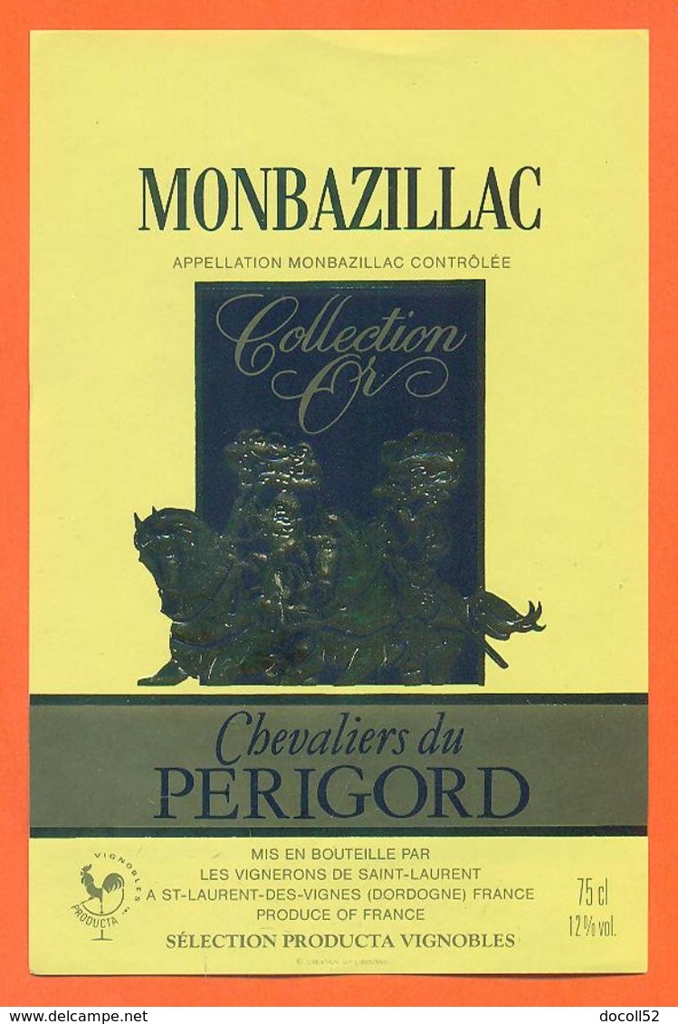 étiquette Vin De Monbazillac Chevaliers Du Périgord à Saint Laurent Des Vignes - 75 Cl - Monbazillac