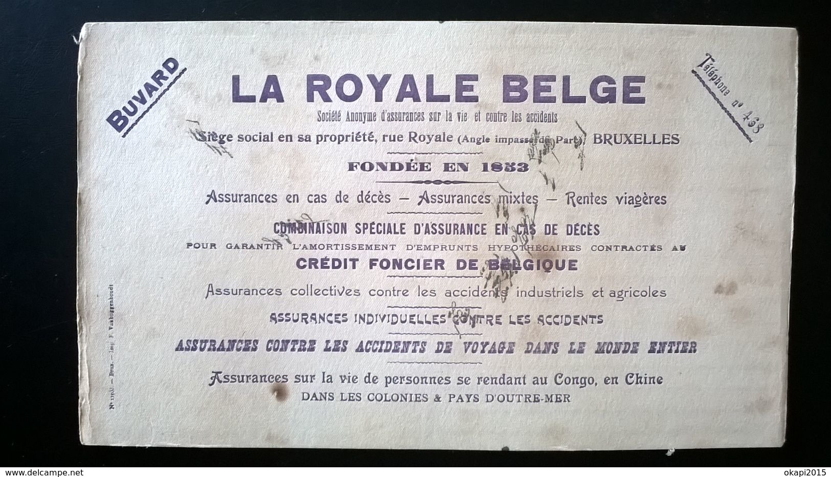 LOT DE 4 PAPIERS BUVARDS:  E. ROISIN , LA ROYALE BELGE, L URBAINE