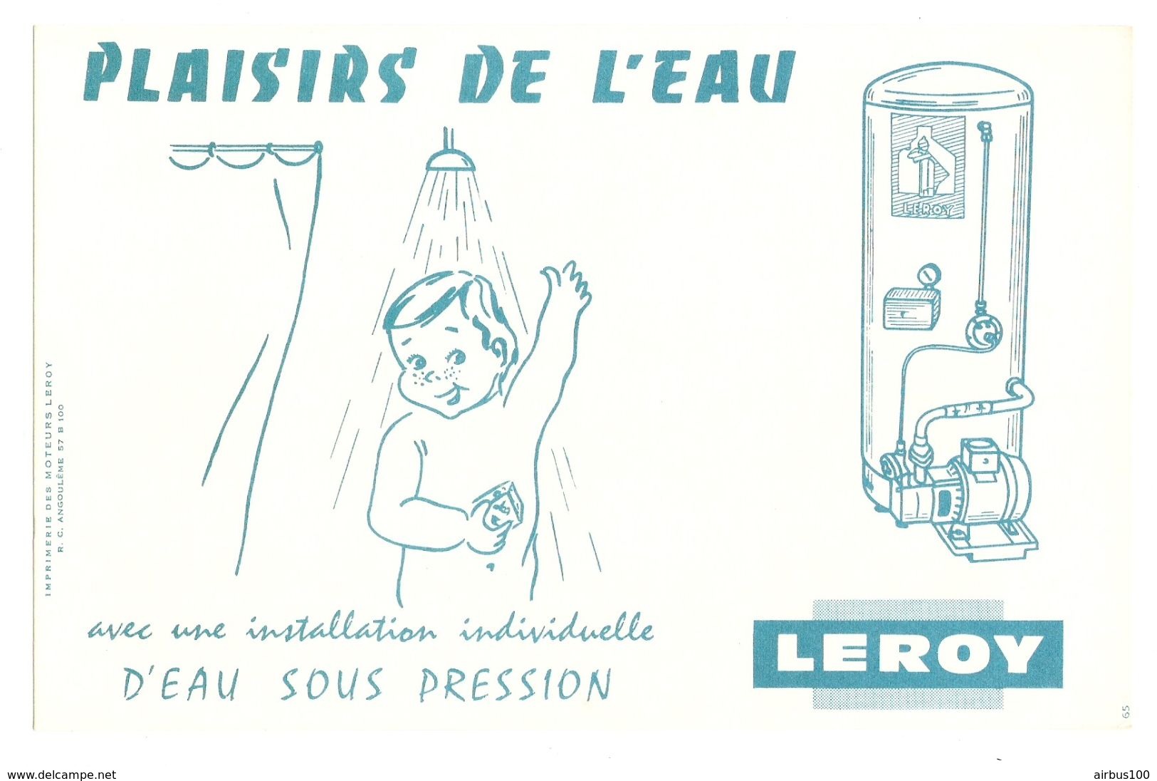 BUVARD LEROY PLAISIRS DE L'EAU - CHAUFFE EAU DOUCHE - Autres & Non Classés